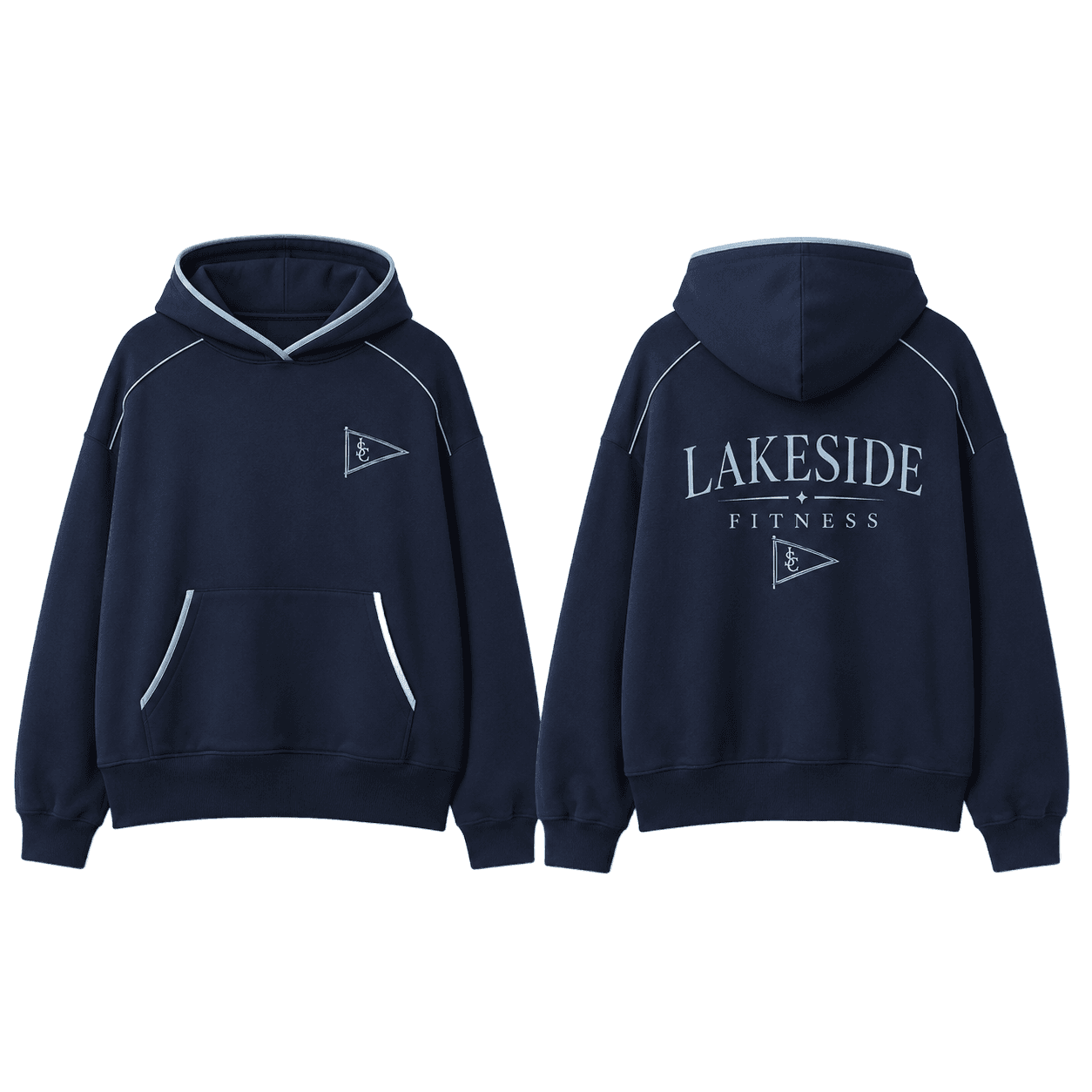 Piped Burgee Training Hoodie in Navy